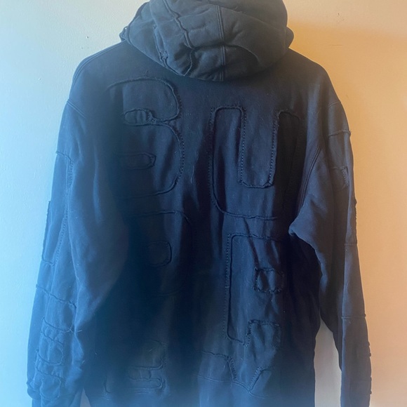 dead stock supreme hoodie distressed black - Picture 2 of 4